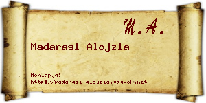 Madarasi Alojzia névjegykártya